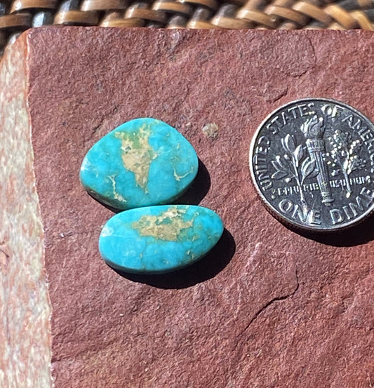 7 carats sea green Stone Mountain Turquoise cabochons