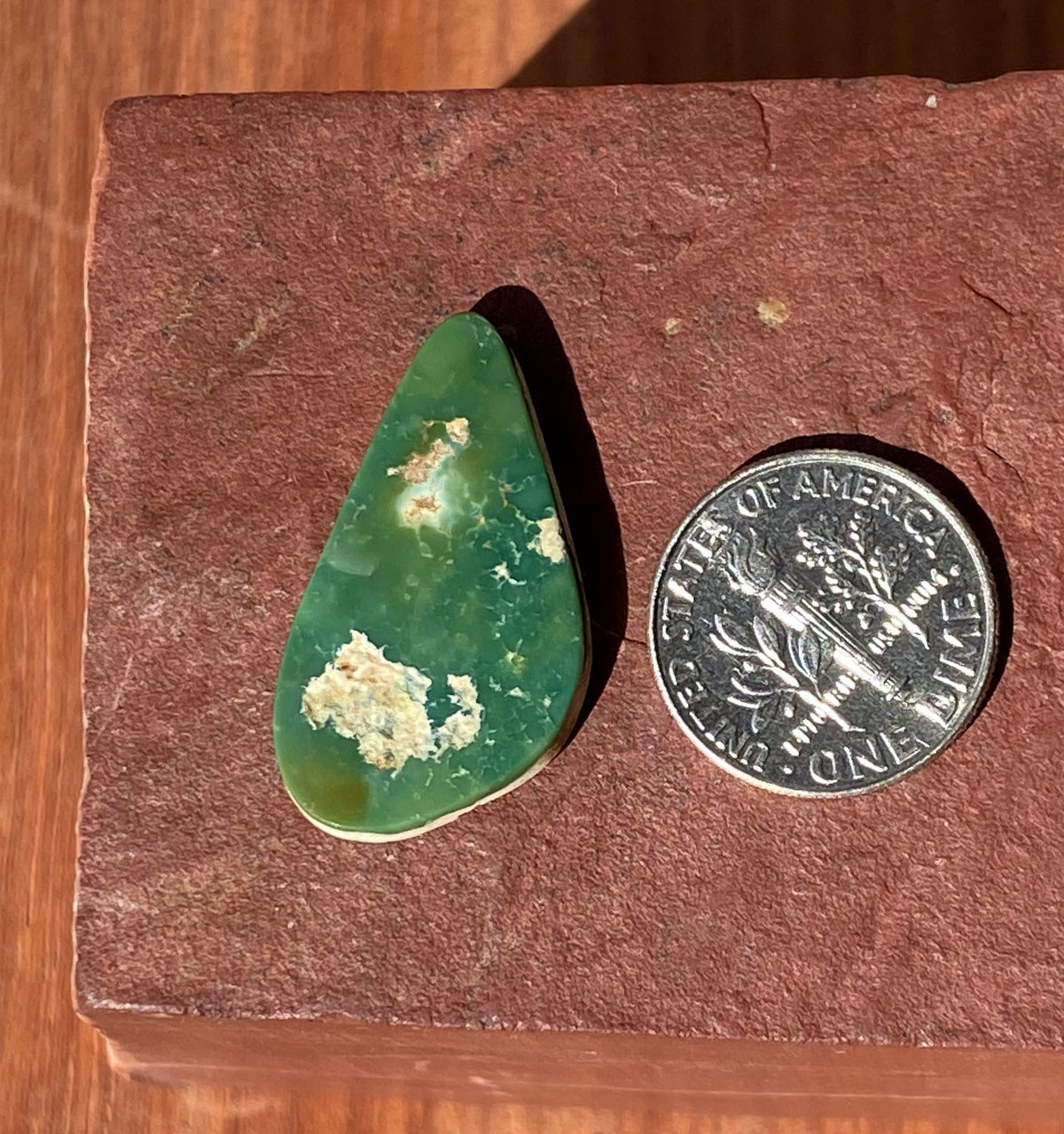 12 carat natural boulder-cut blue Stone Mountain Turquoise cabochon flat top