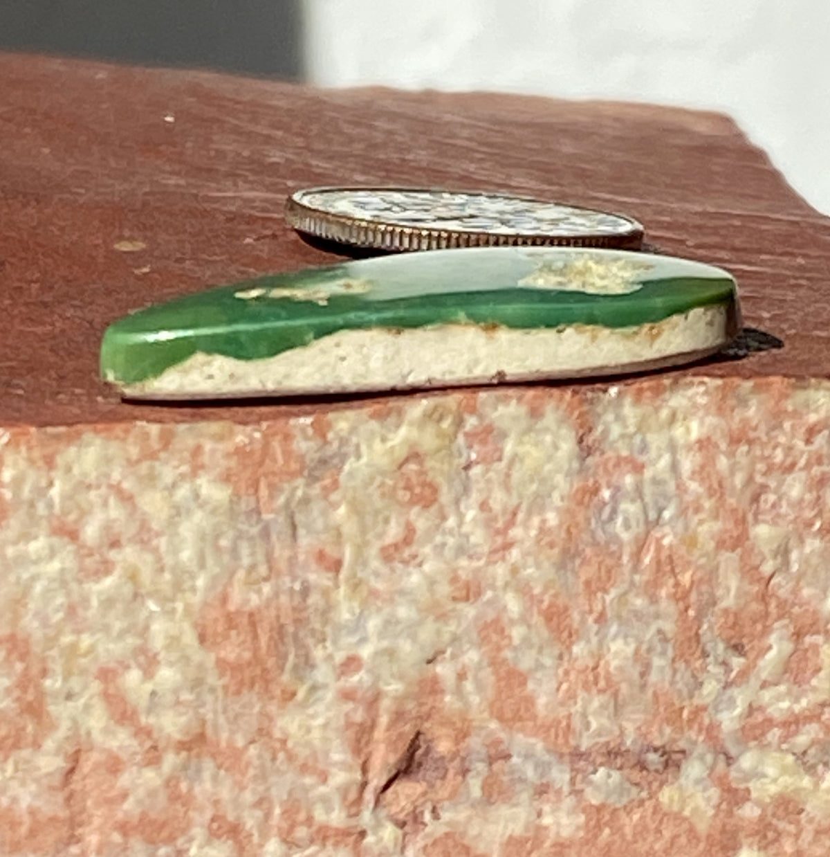 12 carat natural boulder-cut blue Stone Mountain Turquoise cabochon flat top