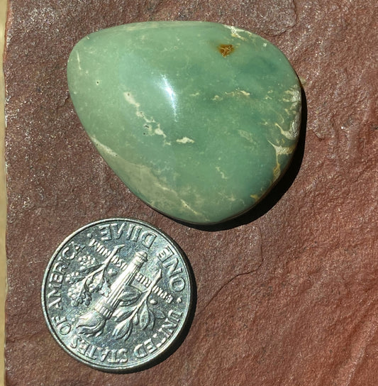 34 carat green natural Stone Mountain Turquoise cabochon with a high dome