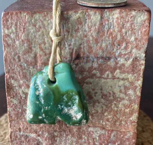 26.2 carat green Stone Mountain Turquoise focal bead