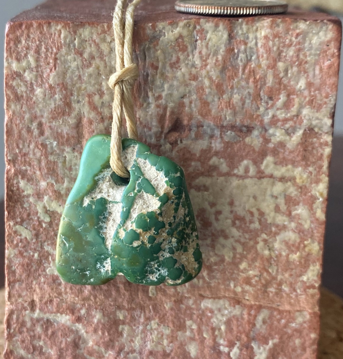 26.2 carat green Stone Mountain Turquoise focal bead