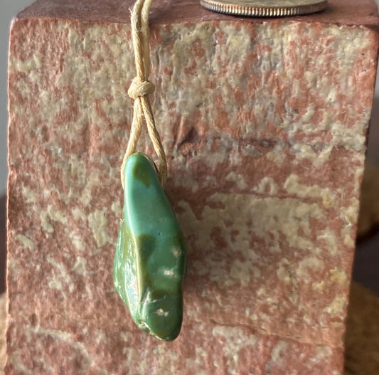 26.2 carat green Stone Mountain Turquoise focal bead