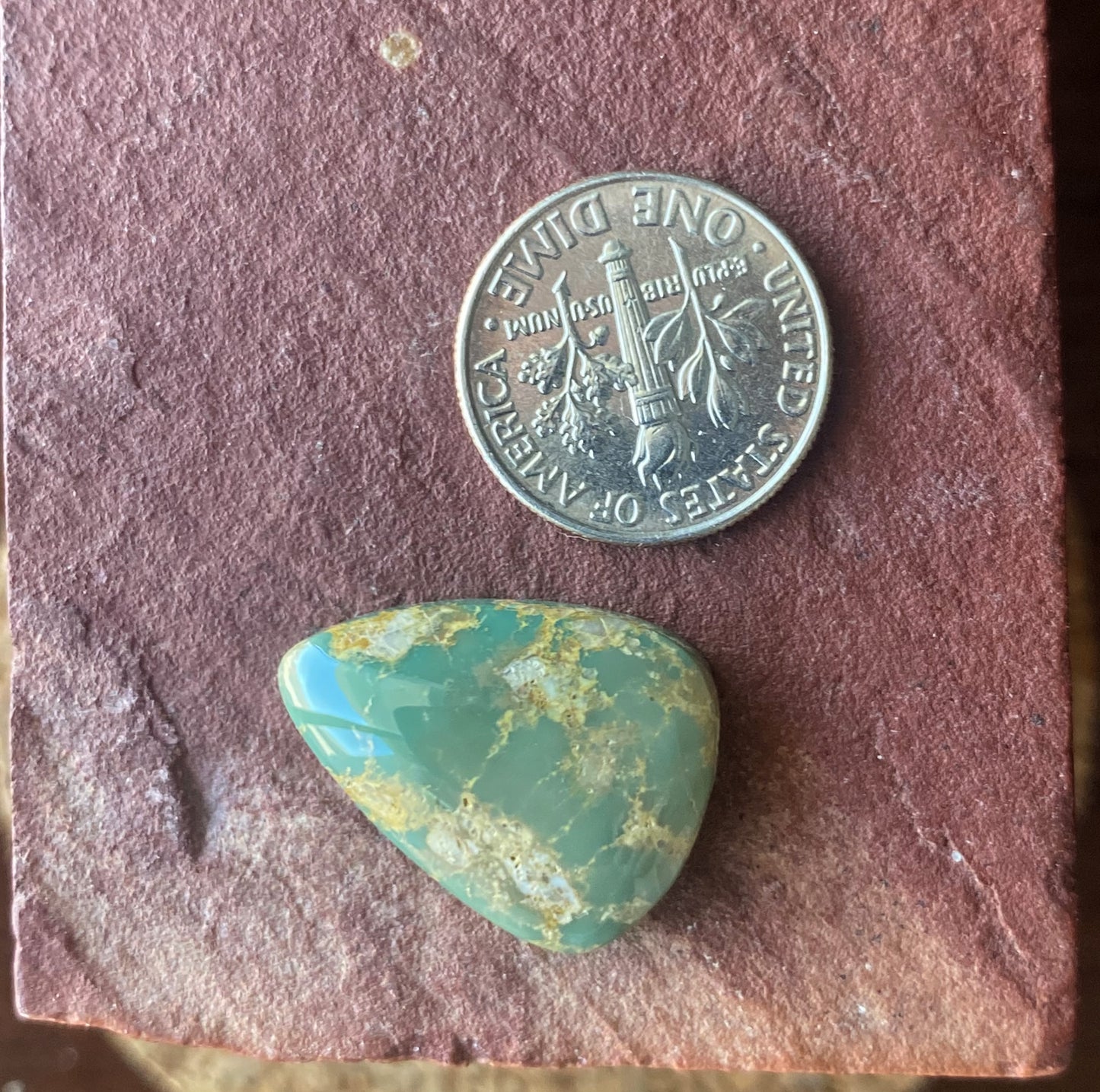 13 carat green Stone Mountain Turquoise cabochon
