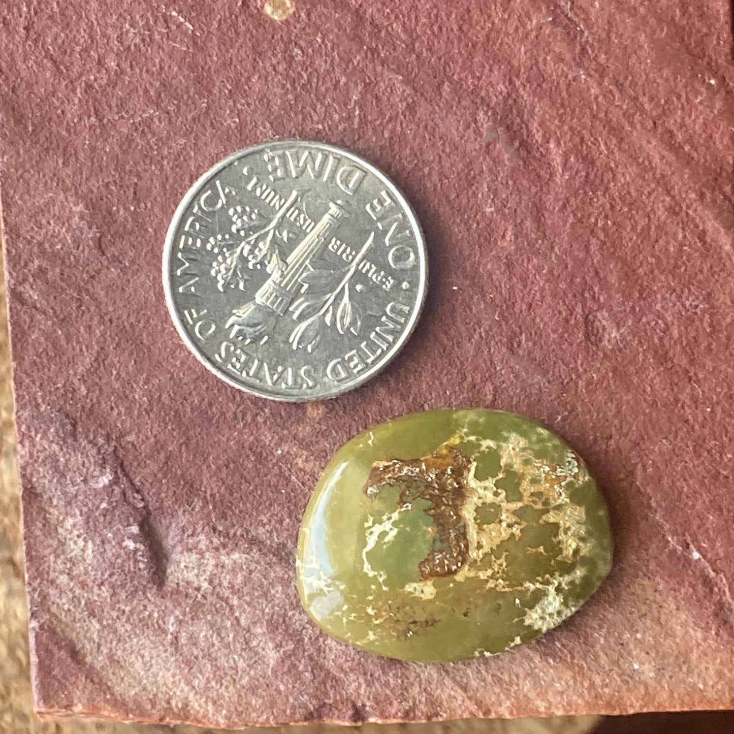 10 carat green Stone Mountain Turquoise cabochon