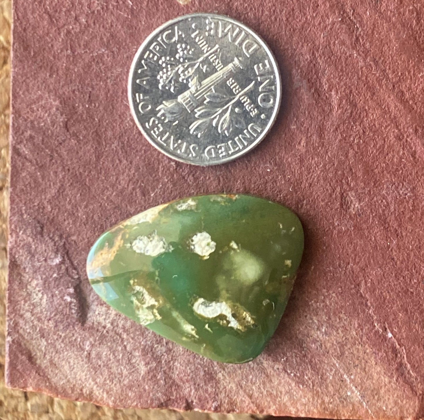 14 carat dark green Stone Mountain Turquoise cabochon
