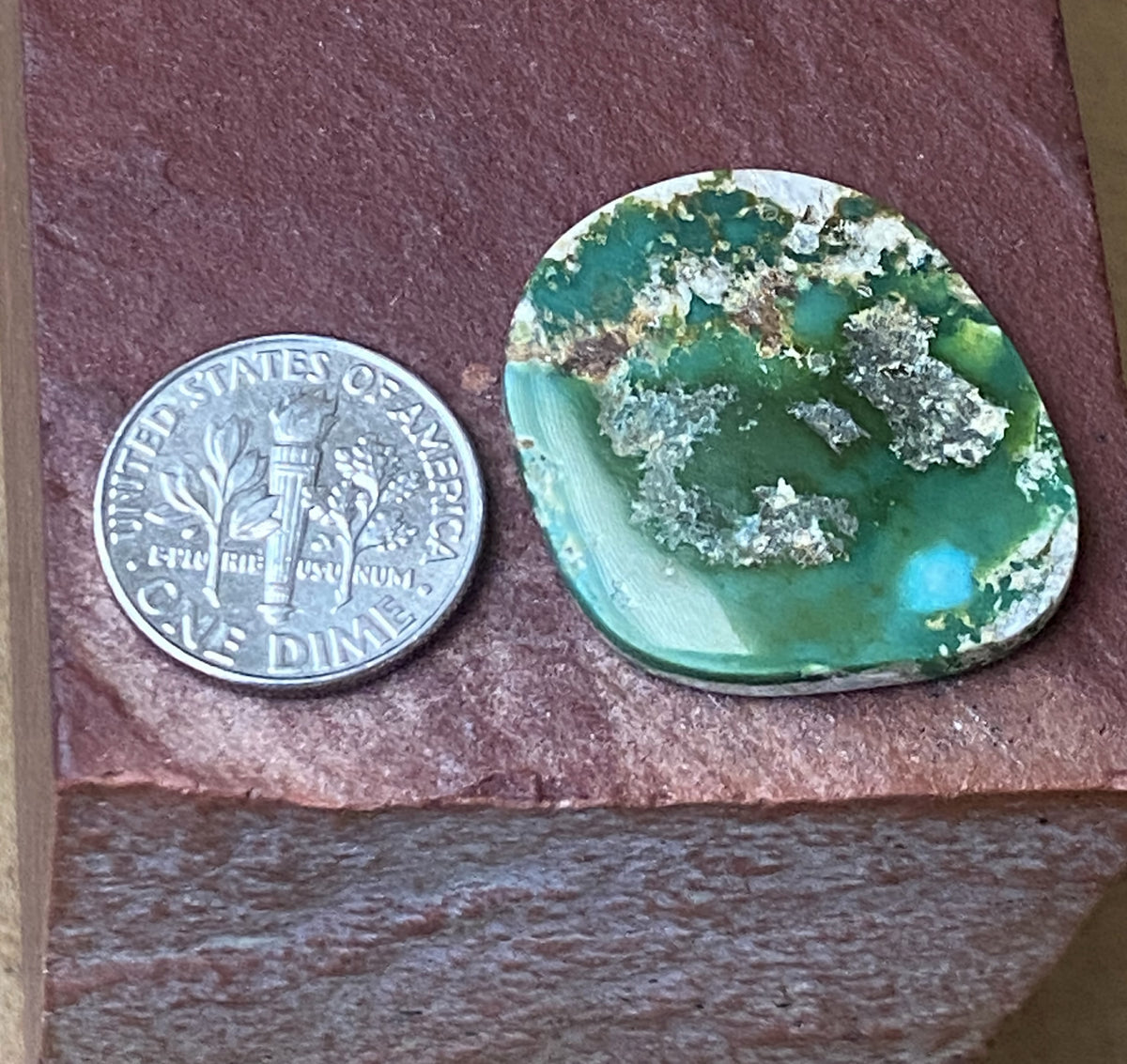 18 carat deep green Stone Mountain Turquoise cabochon