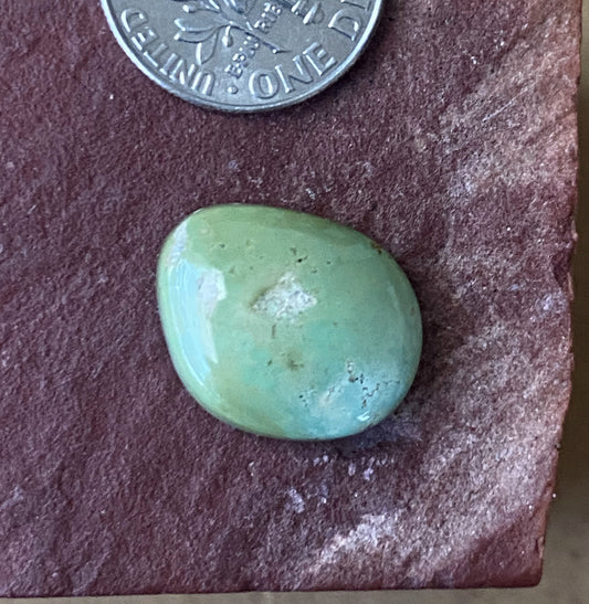 10 carat green Stone Mountain Turquoise cabochon with a high dome