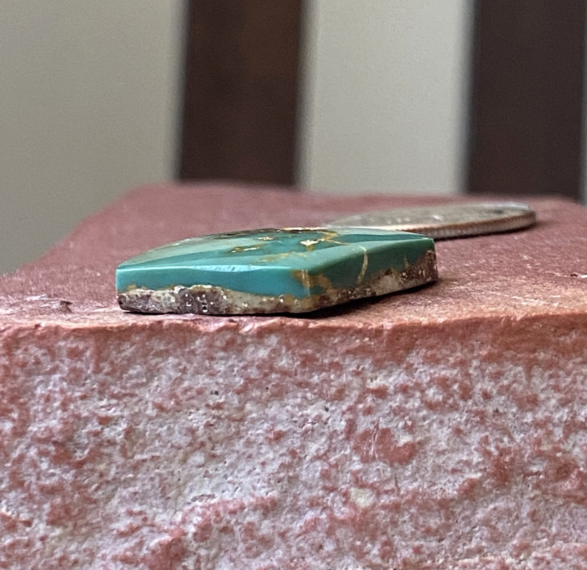 15 carat teal green Stone Mountain Turquoise cabochon