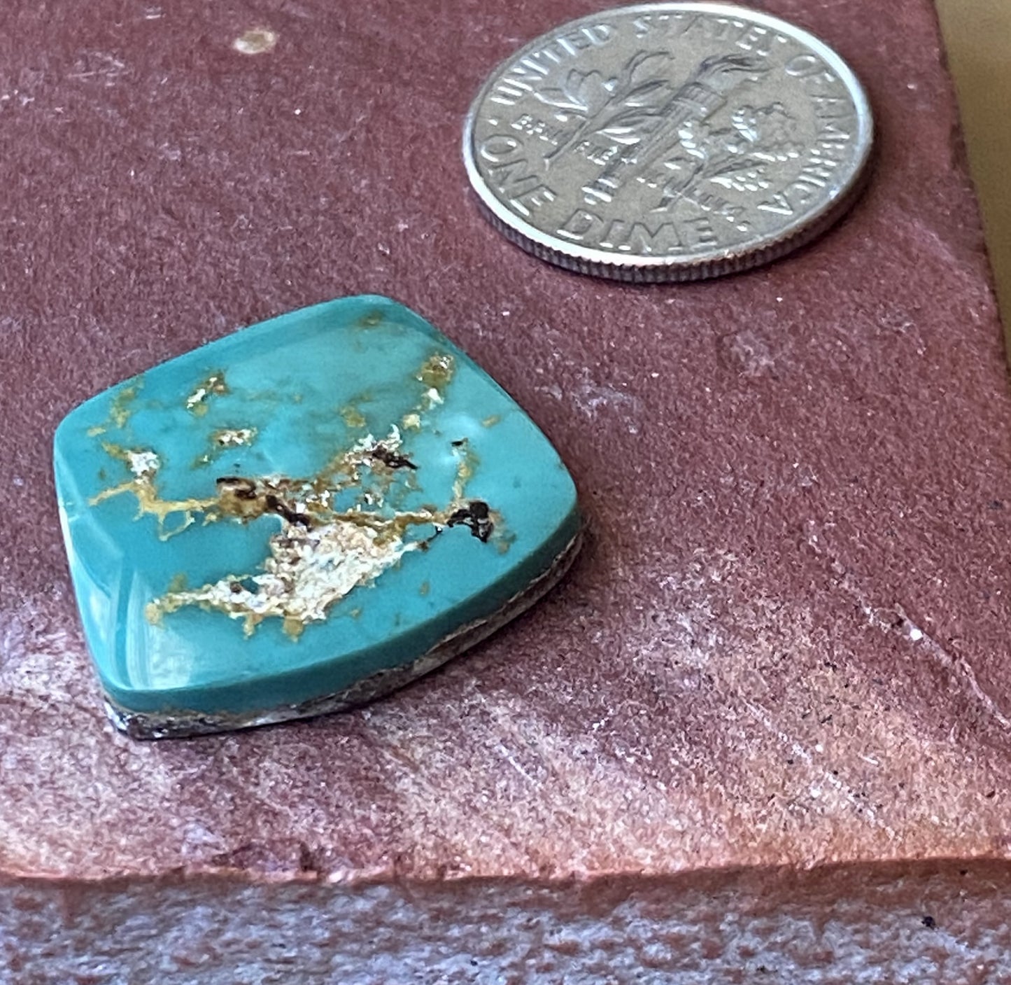 15 carat teal green Stone Mountain Turquoise cabochon