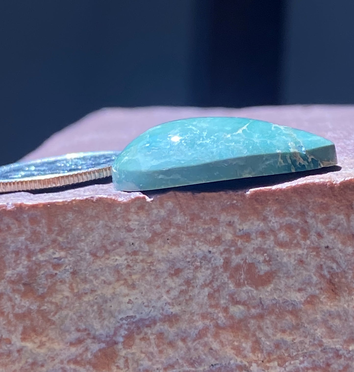 12 carat green Stone Mountain Turquoise cabochon witha pillow dome