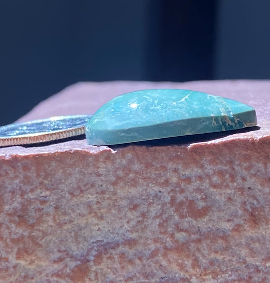 12 carat green Stone Mountain Turquoise cabochon witha pillow dome