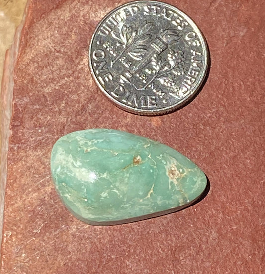 12 carat green Stone Mountain Turquoise cabochon witha pillow dome