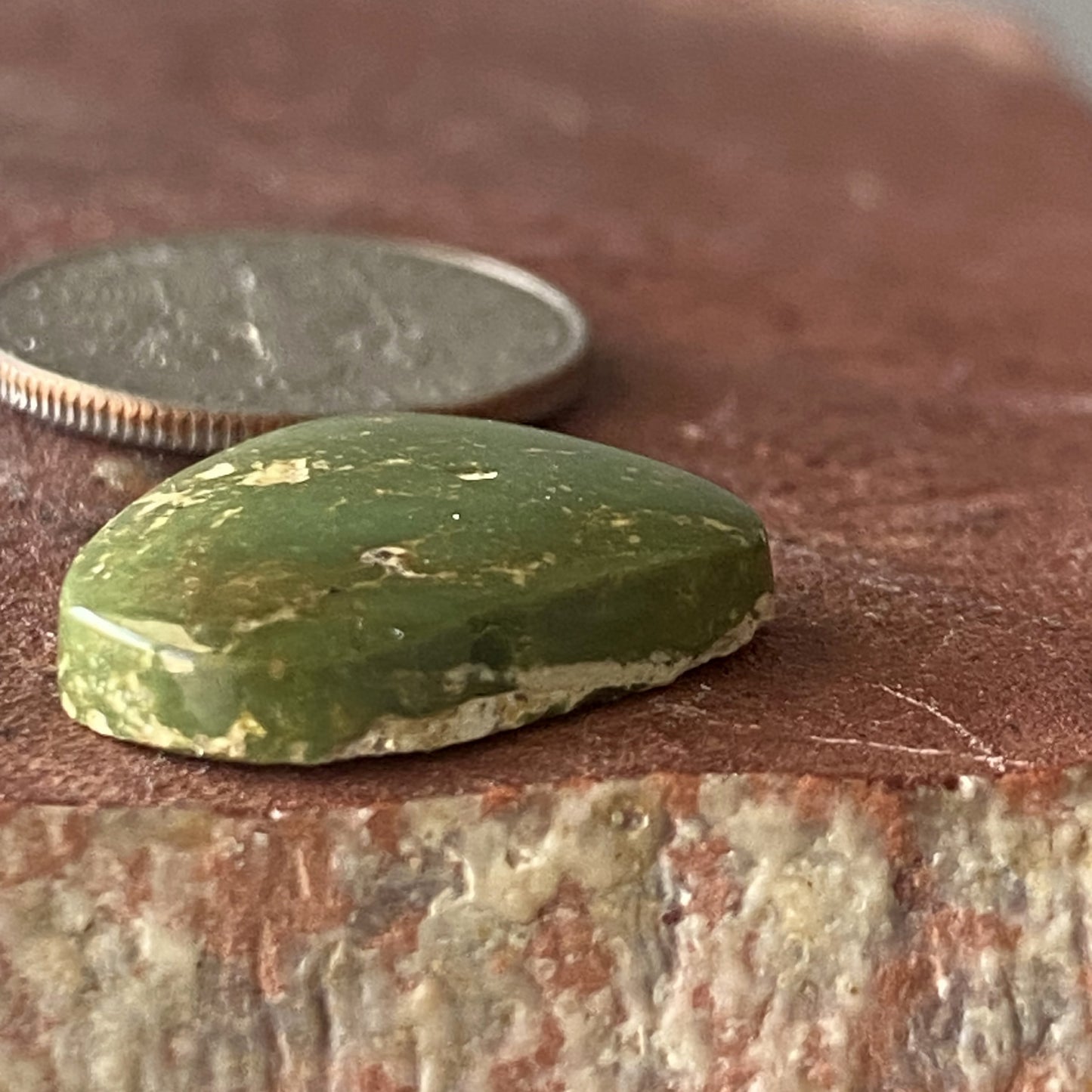 7 carat forest green Stone Mountain Turquoise cabochon