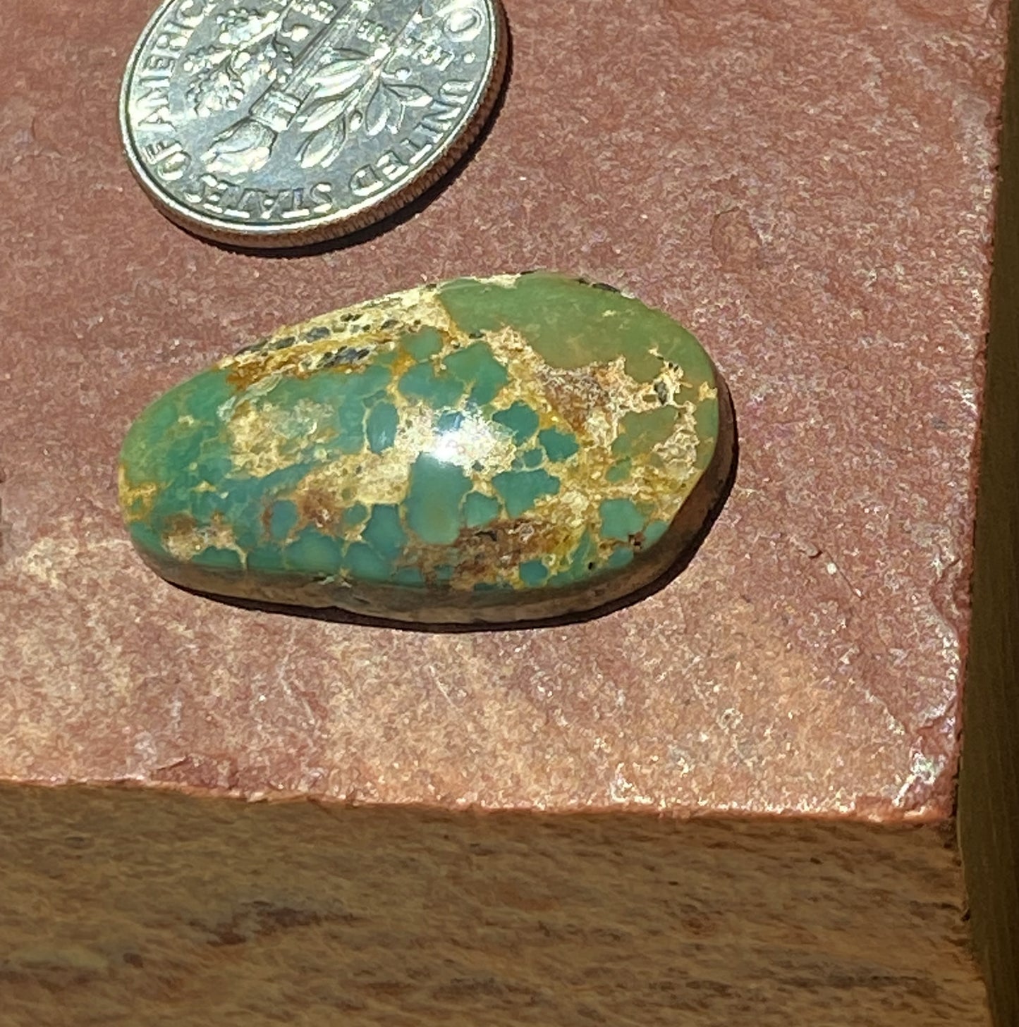 15 carat dark green Stone Mountain Turquoise cabochon