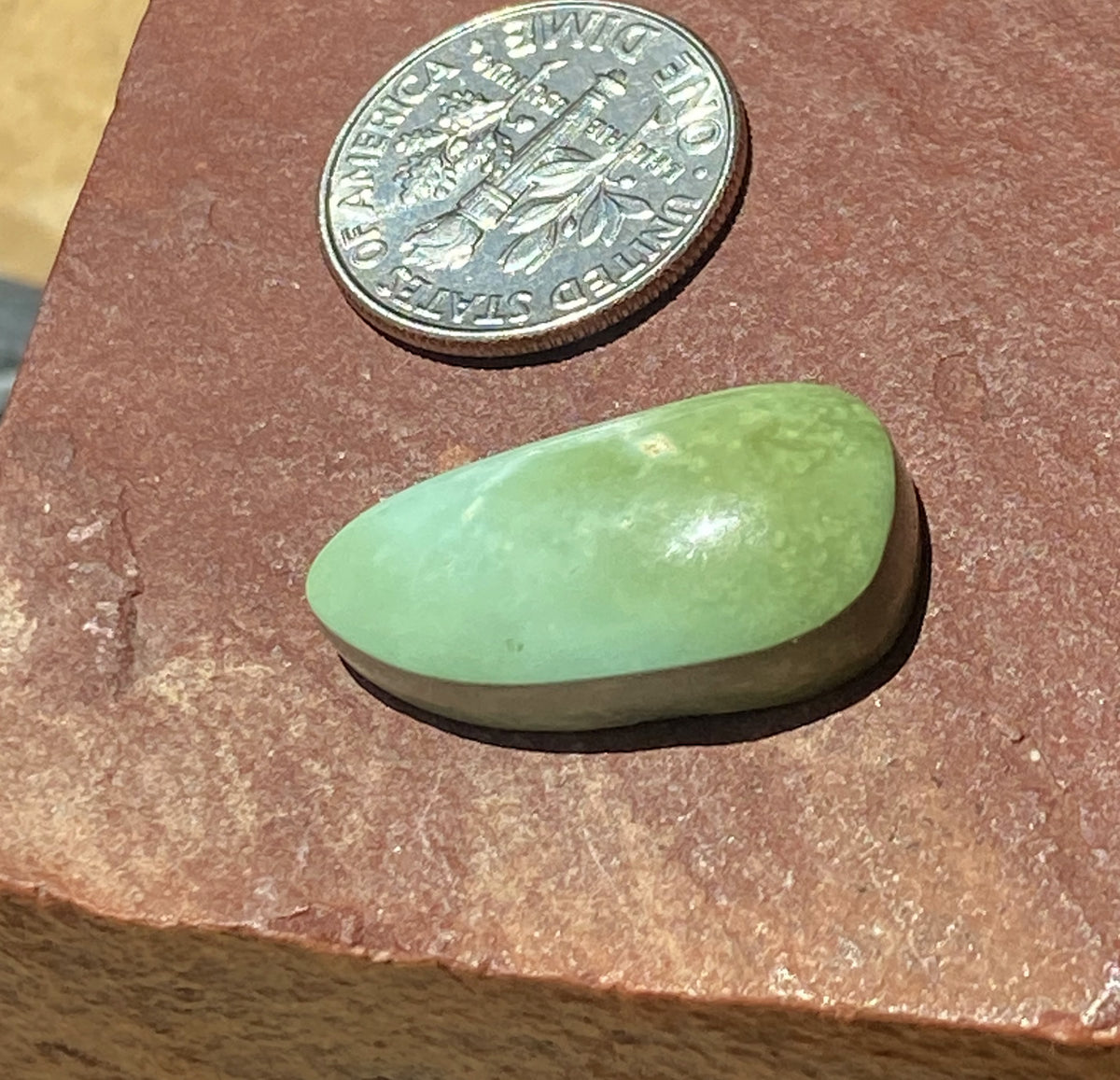 13 carat light green natural Stone Mountain Turquoise cabochon