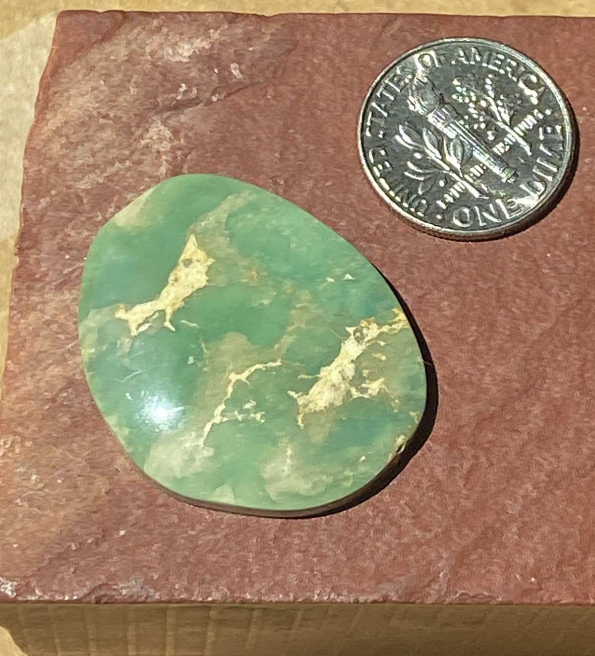 24 carat sea green Stone Mountain Turquoise cabochon