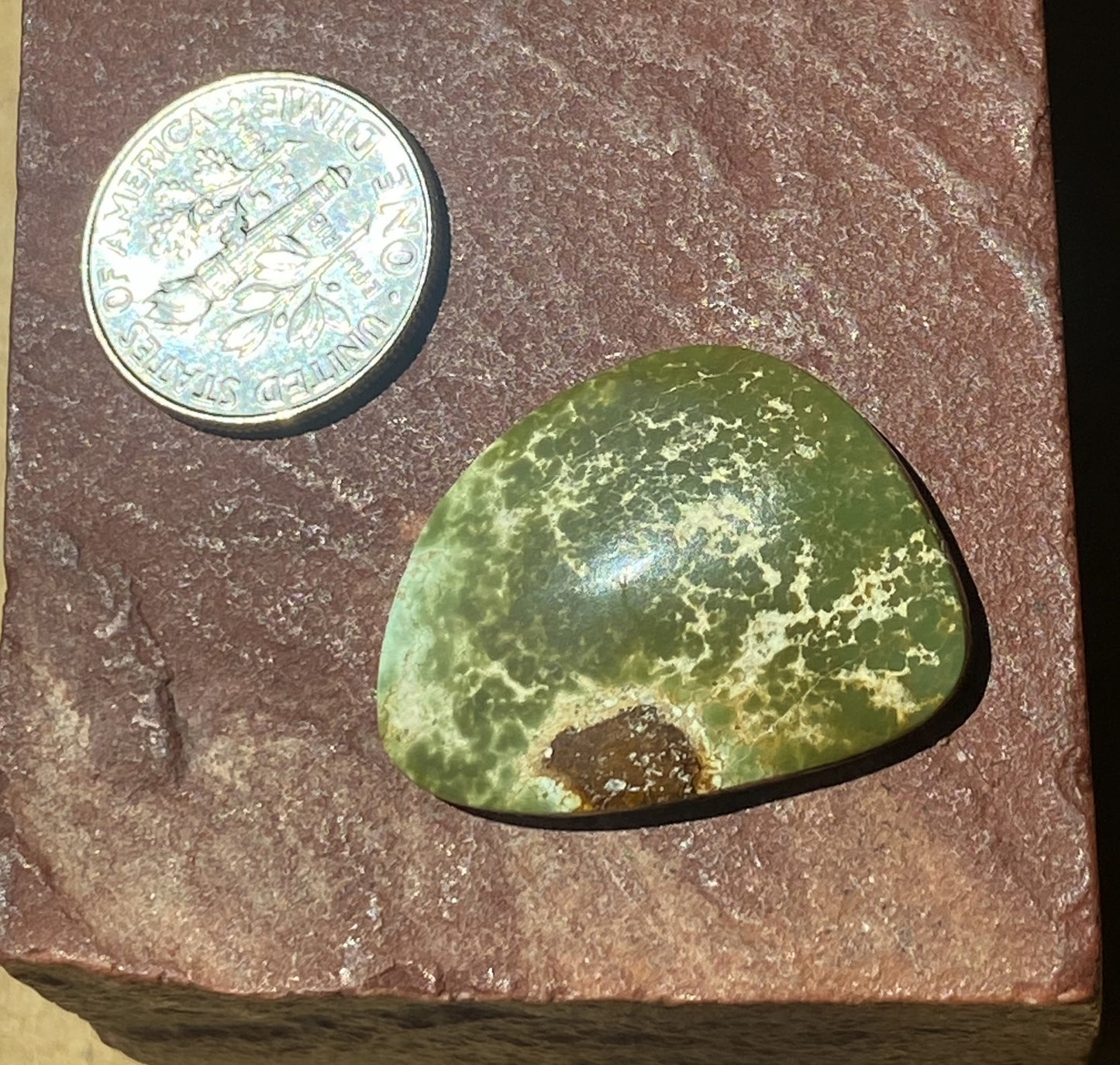 17 carat natural green Stone Mountain Turquoise cabochon
