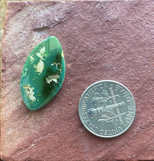 8 carat deep green Stone Mountain Turquoise cabochon