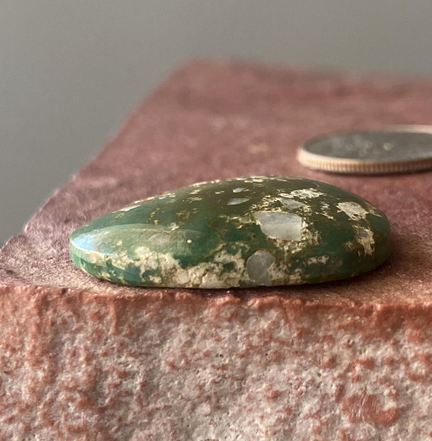 22 carat forest green Stone Mountain Turquoise cabochon