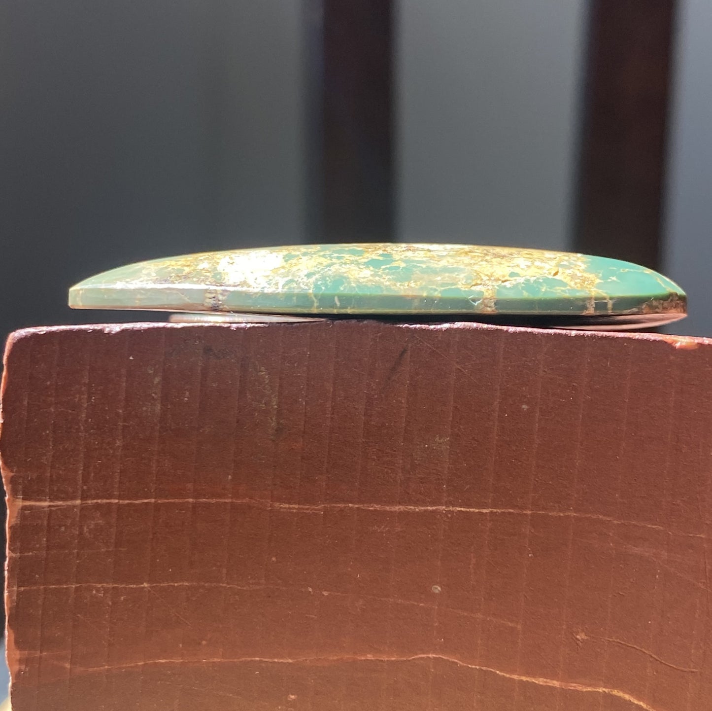 84 carat green Stone Mountain Turquoise specimen cabochon