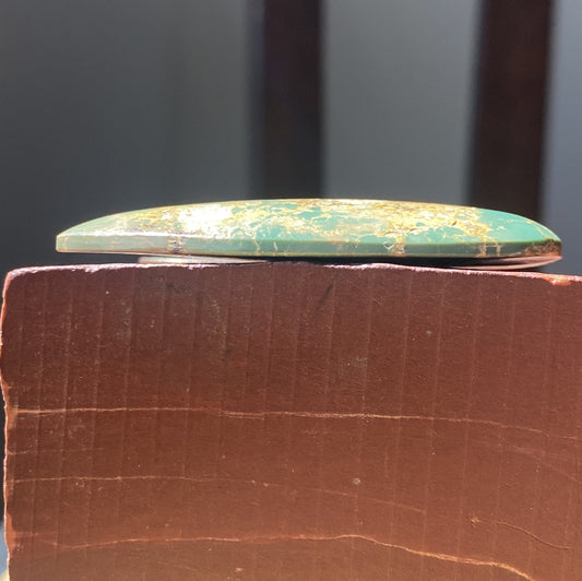 84 carat green Stone Mountain Turquoise specimen cabochon