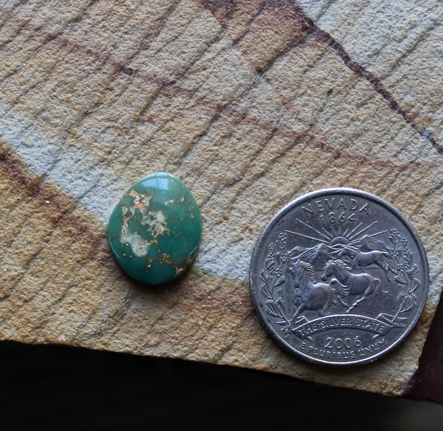 3 carat green Stone Mountain Turquoise cabochon