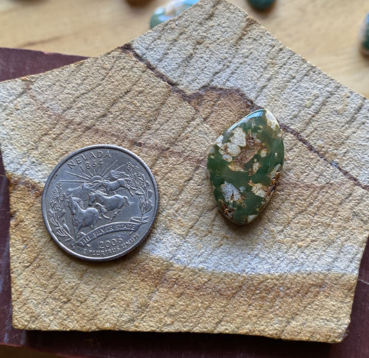 14 carat dark green Stone Mountain Turquoise cabochon