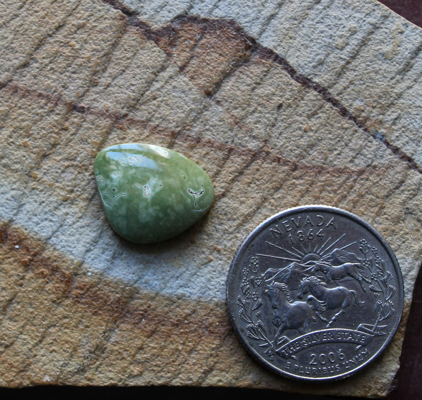 6 carat green Stone Mountain Turquoise cabochon