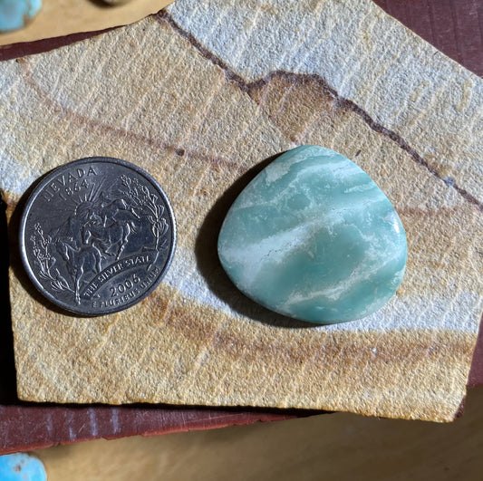 26 carat sea green Stone Mountain Turquoise cabochon