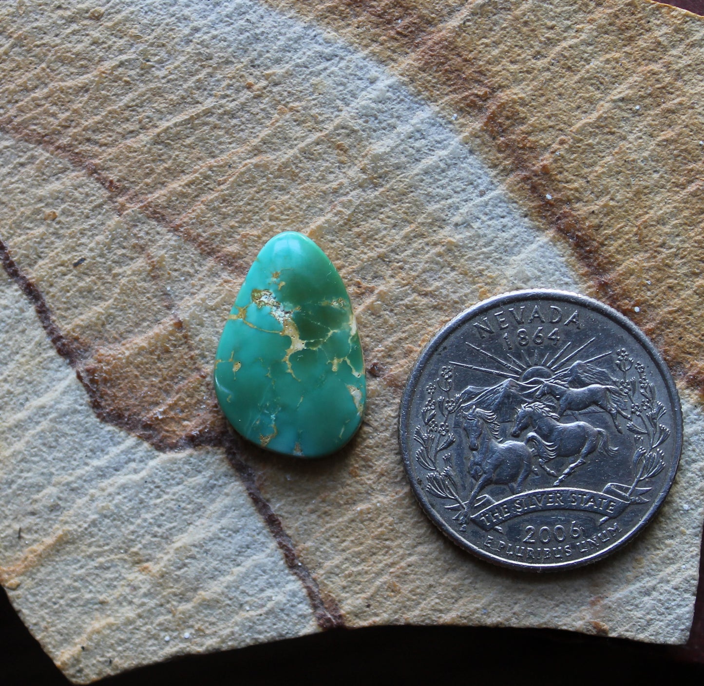 7 carat green Stone Mountain Turquoise cabochon