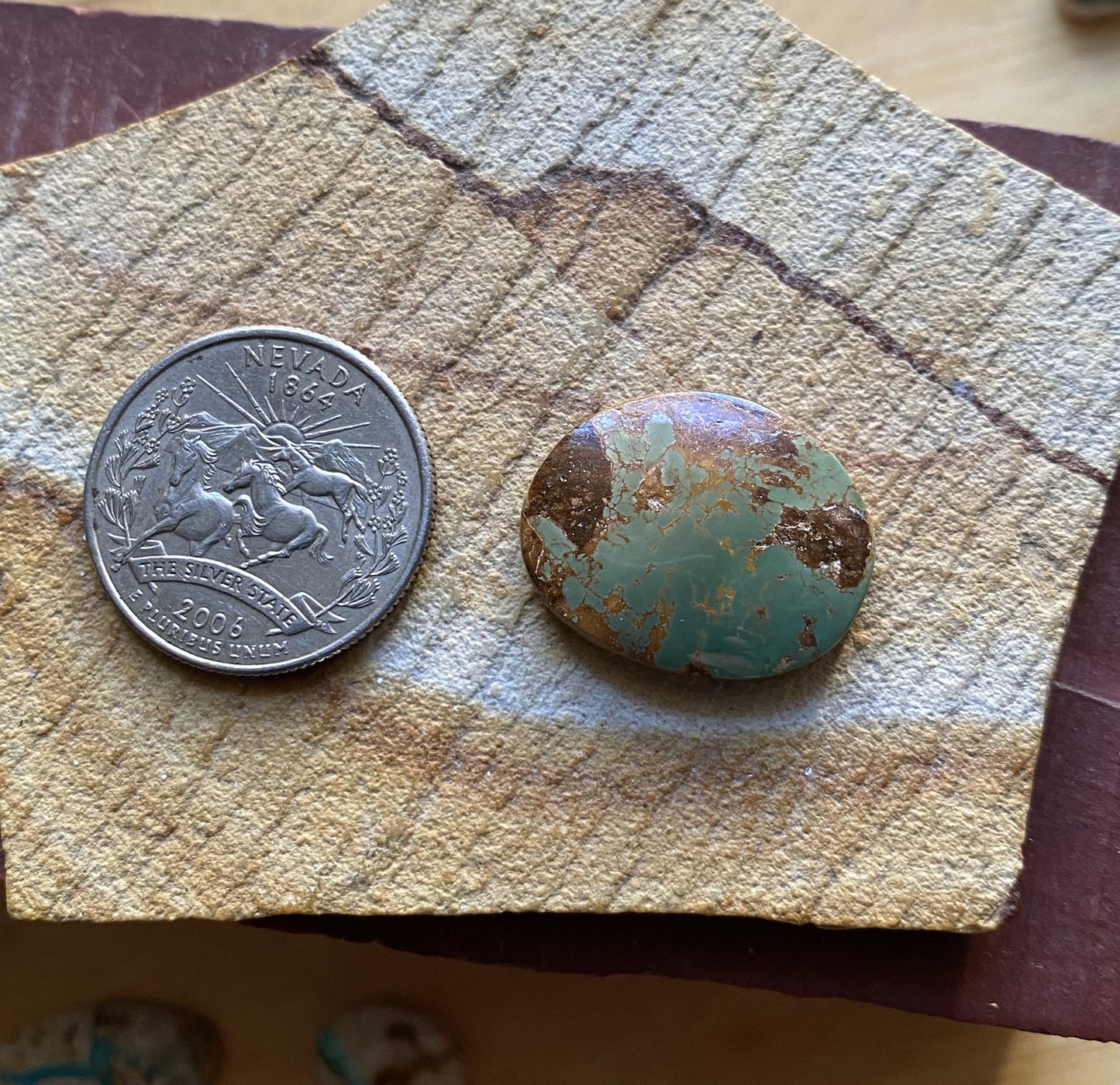 18 carat green Stone Mountain Turquoise cabochon