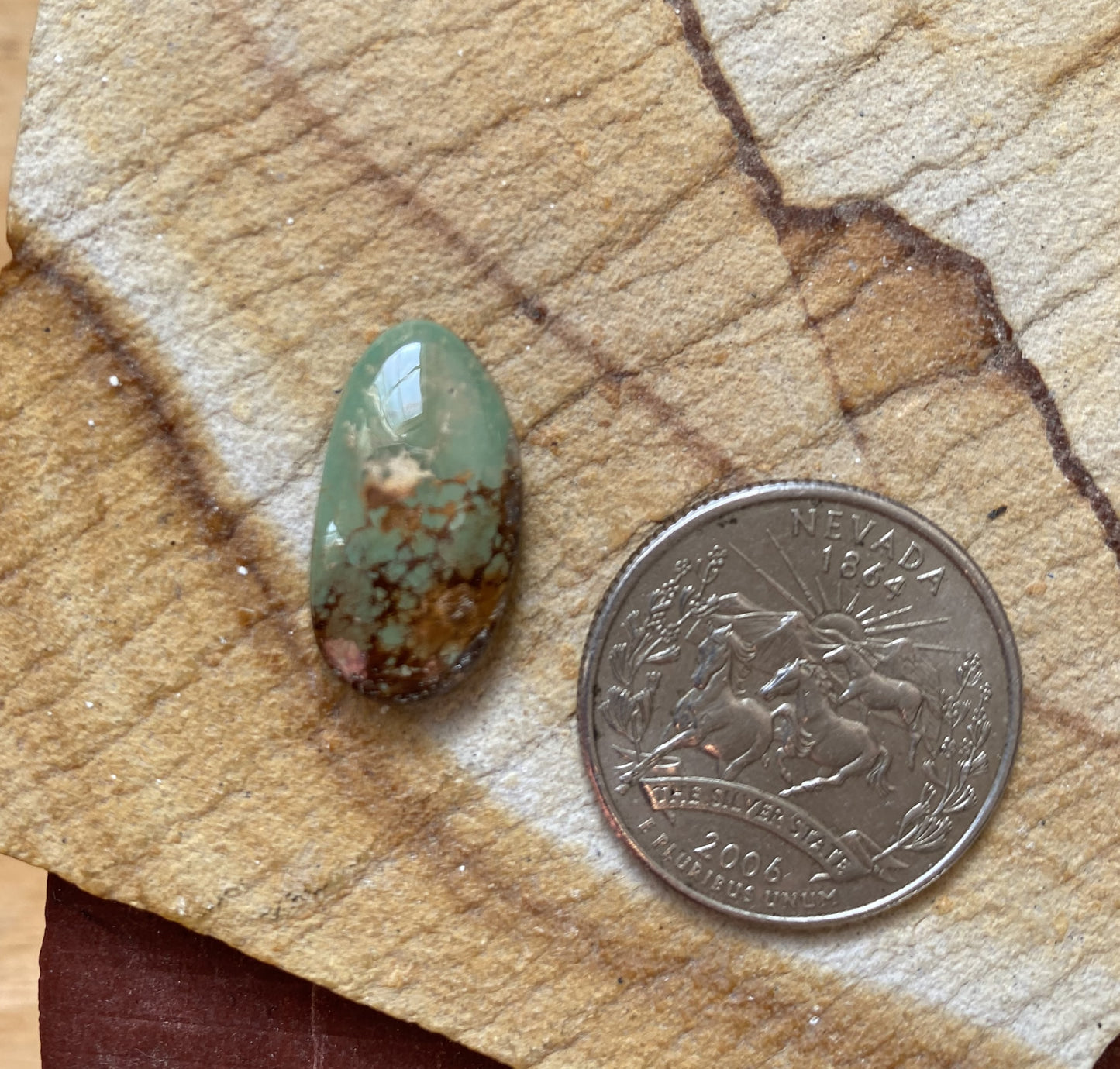 9 carat green Stone Mountain Turquoise Nevada cabochon