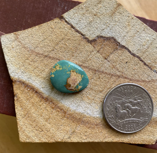 9 carat green teal Stone Mountain Turquoise cabochon