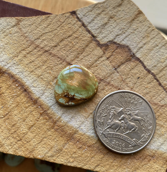 9 carat natural green Stone Mountain Turquoise cabochon