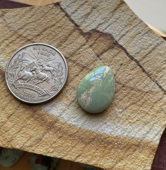 9 carat natural light green Stone Mountain Turquoise cabochon