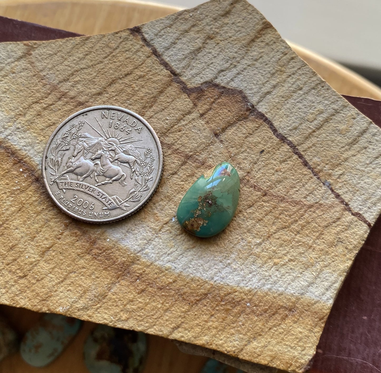 5 carat natural teal blue Stone Mountain Turquoise cabochon