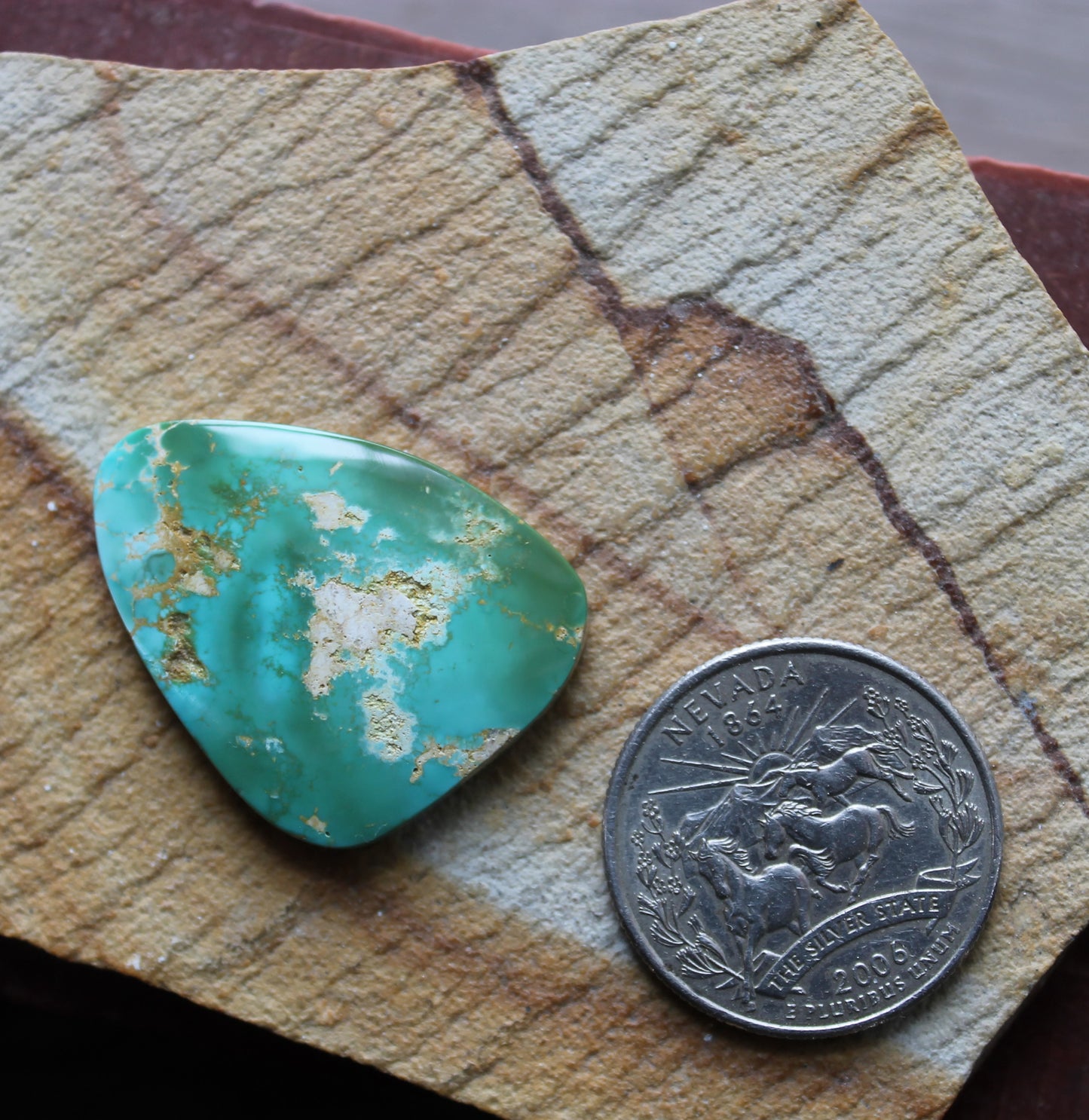 22 carat green Stone Mountain Turquoise cabochon