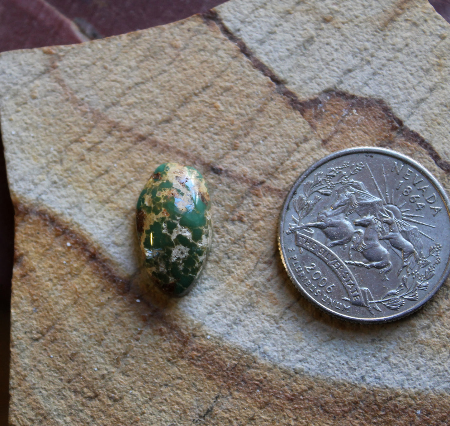 7 carat green Stone Mountain Turquoise cabochon