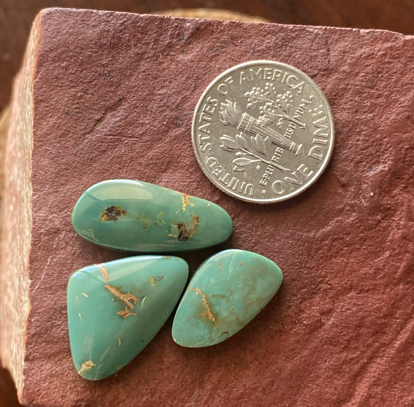 15 carat teal green Stone Mountain Turquoise cabochons