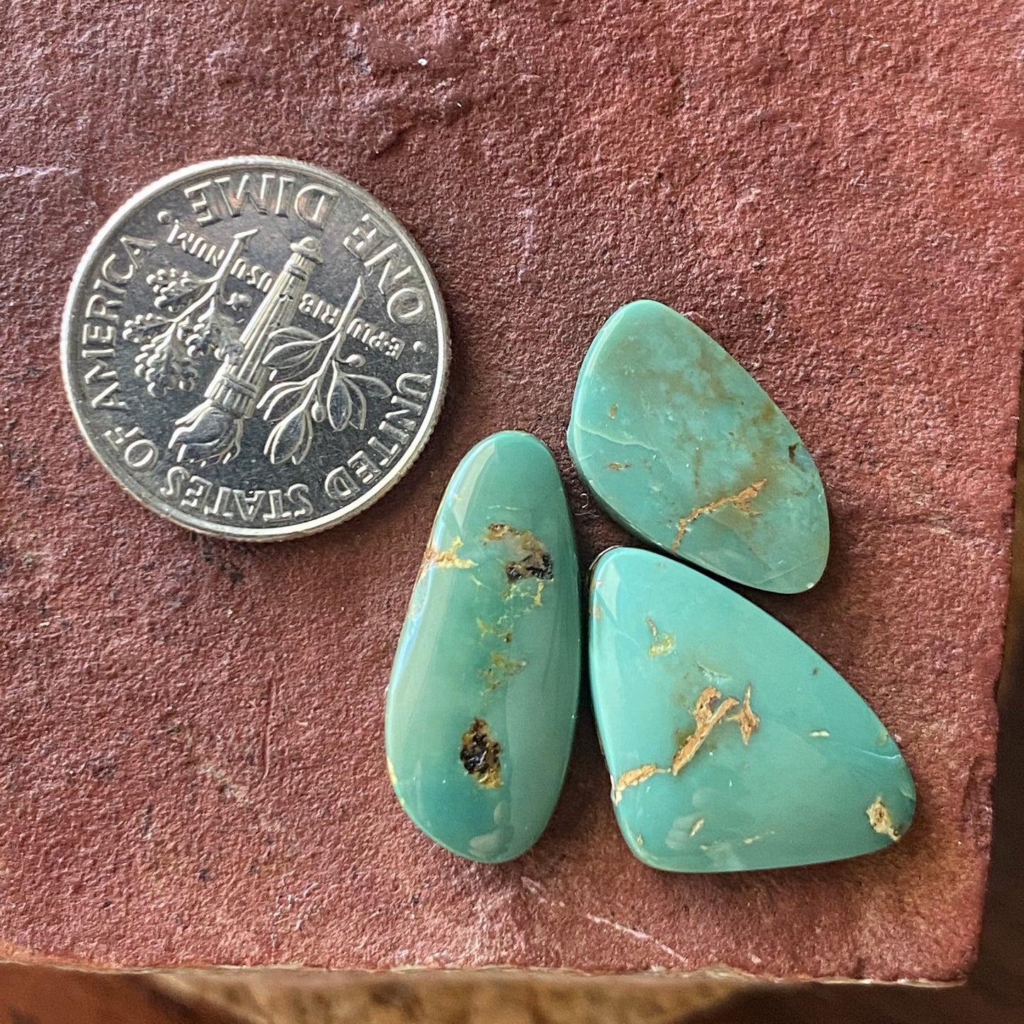 15 carat teal green Stone Mountain Turquoise cabochons