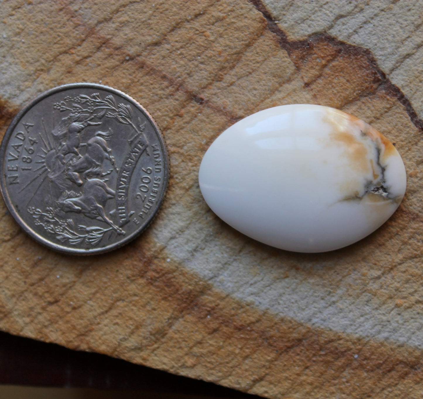 21 carat sunset howlite cabochon from southern California