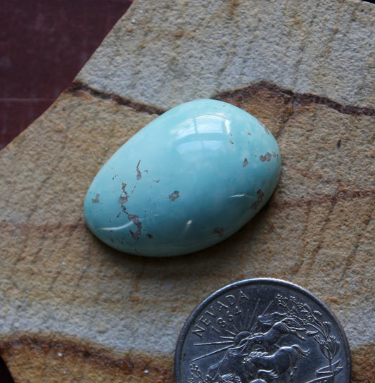 27 carat pale blue Stone Mountain Turquoise cabochon with a high dome