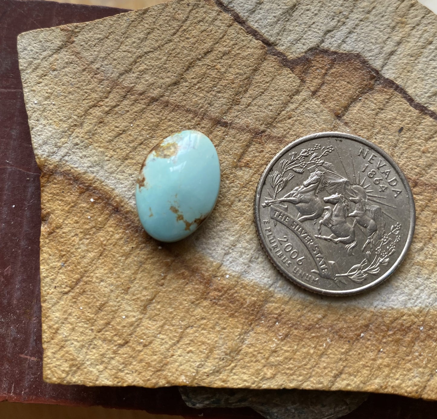 9 carat pale blue natural Stone Mountain Turquoise cabochon