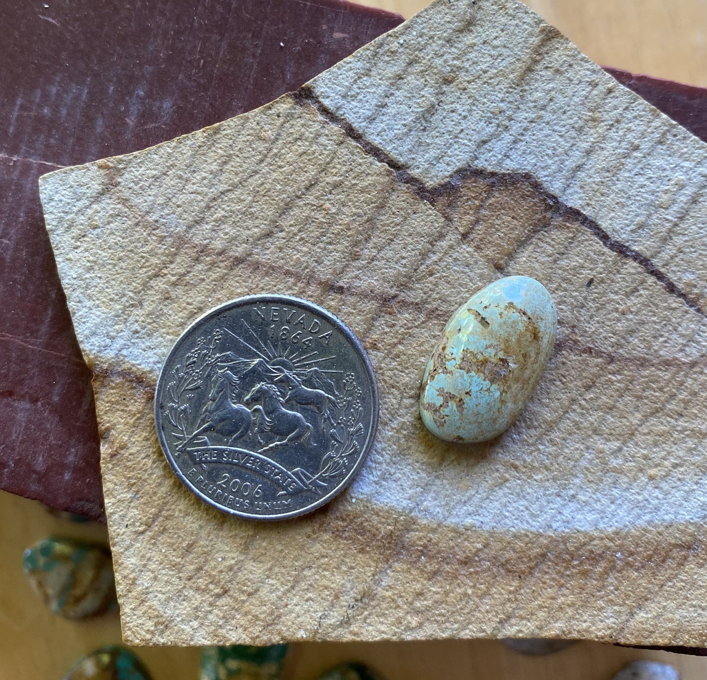 7 carat pale blue Stone Mountain Turquoise cabochon