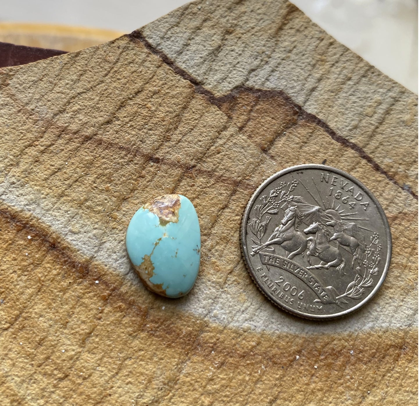 5 carat natural light blue Stone Mountain Turquoise cabochon
