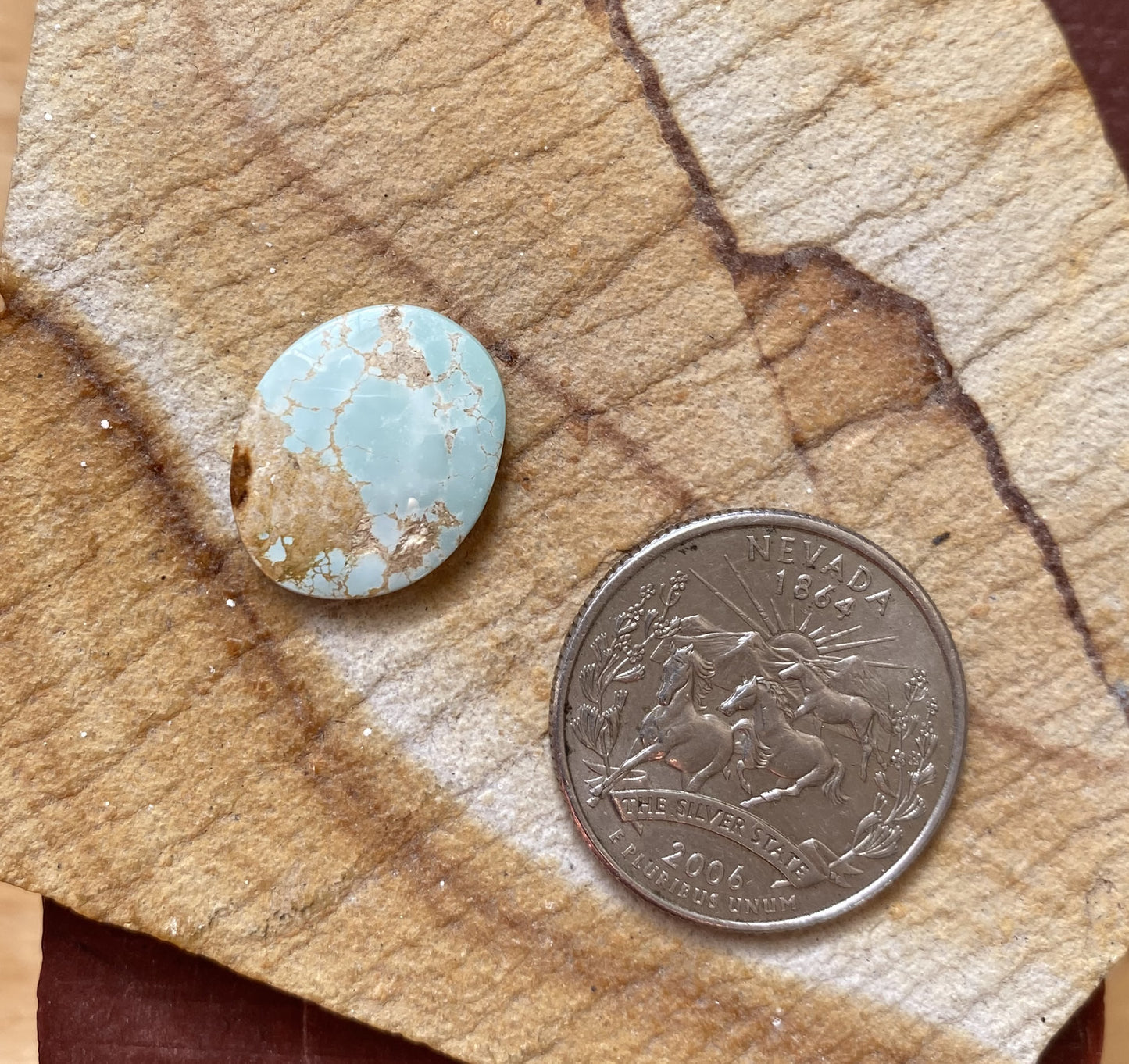 6 carat light blue Stone Mountain Turquoise cabochon