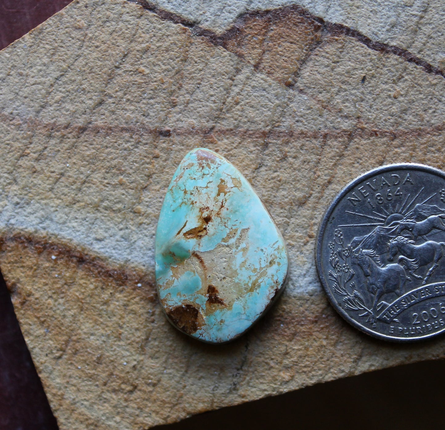 14 carat light blue Stone Mountain Turquoise cabochon