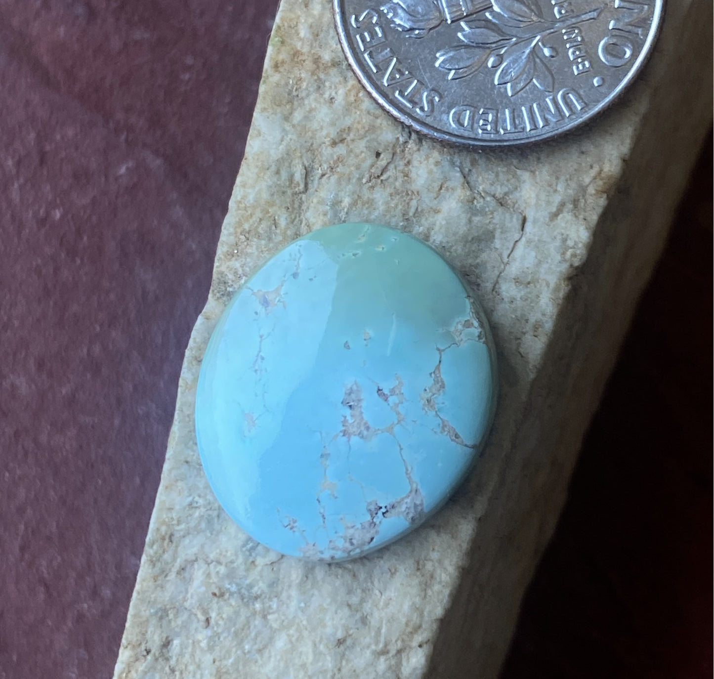 8 carat natural light blue Stone Mountain Turquoise cabochon oval