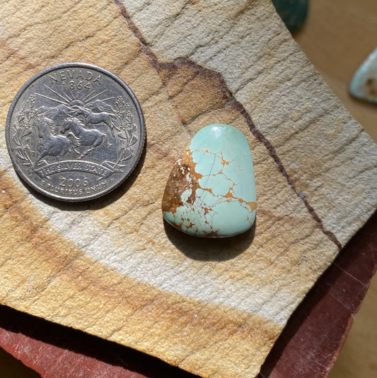 12 carat pale natural Stone Mountain Turquoise cabochon